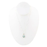 Dainty Blue Turquoise and Silver Pendant Necklace