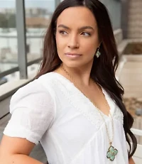 Blue Turquoise Maltese Golden Cross Earrings