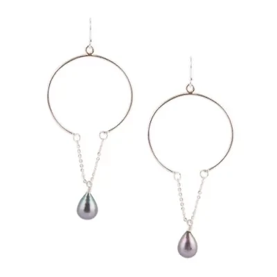 Pearl and Sterling Silver Earrings