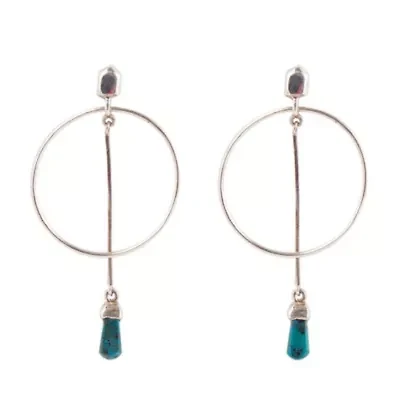 Drop a Line Chrysocolla and Sterling Silver Earrings