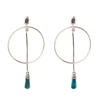 Drop a Line Chrysocolla and Sterling Silver Earrings