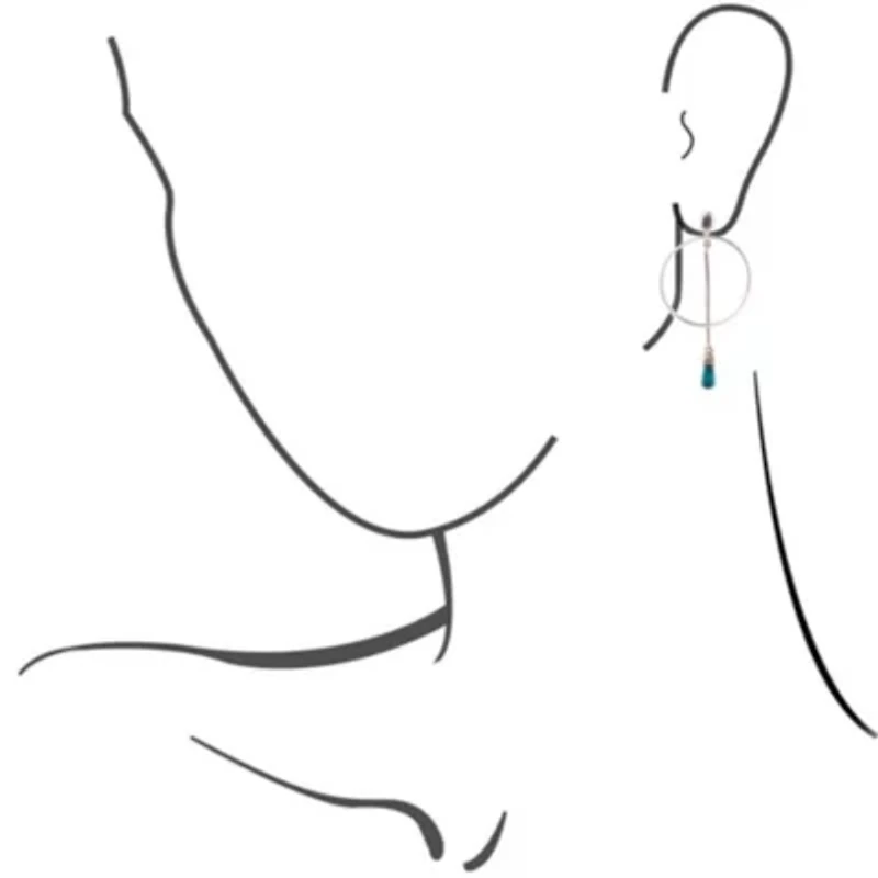 Drop a Line Chrysocolla and Sterling Silver Earrings