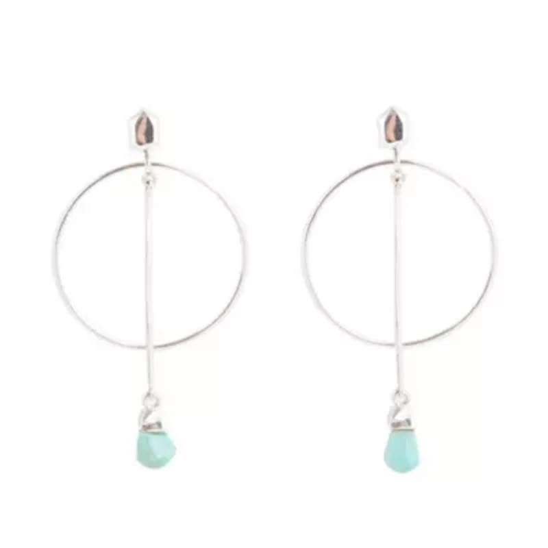 Drop a Line Turquoise and Sterling Silver Earrings