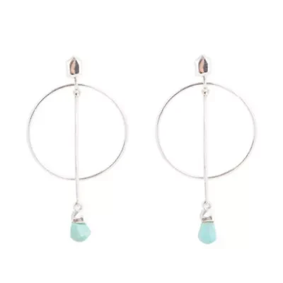 Drop a Line Turquoise and Sterling Silver Earrings