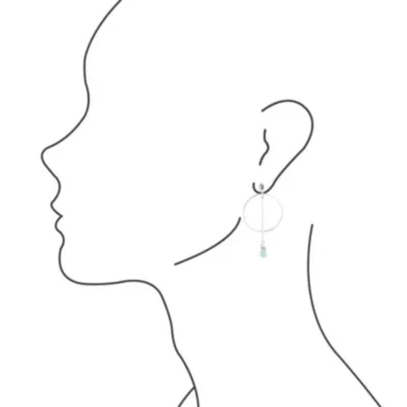Drop a Line Turquoise and Sterling Silver Earrings