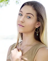 Drop a Line Turquoise and Bronze Earrings