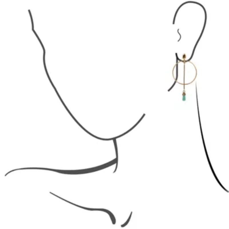 Drop a Line Turquoise and Bronze Earrings