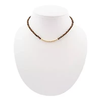 Brown Tiger's Eye Golden Bar Necklace