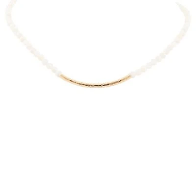 White Mother of Pearl Golden Bar Necklace
