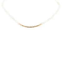 White Mother of Pearl Golden Bar Necklace