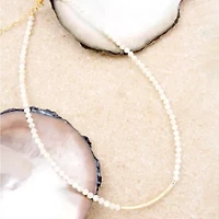 White Mother of Pearl Golden Bar Necklace