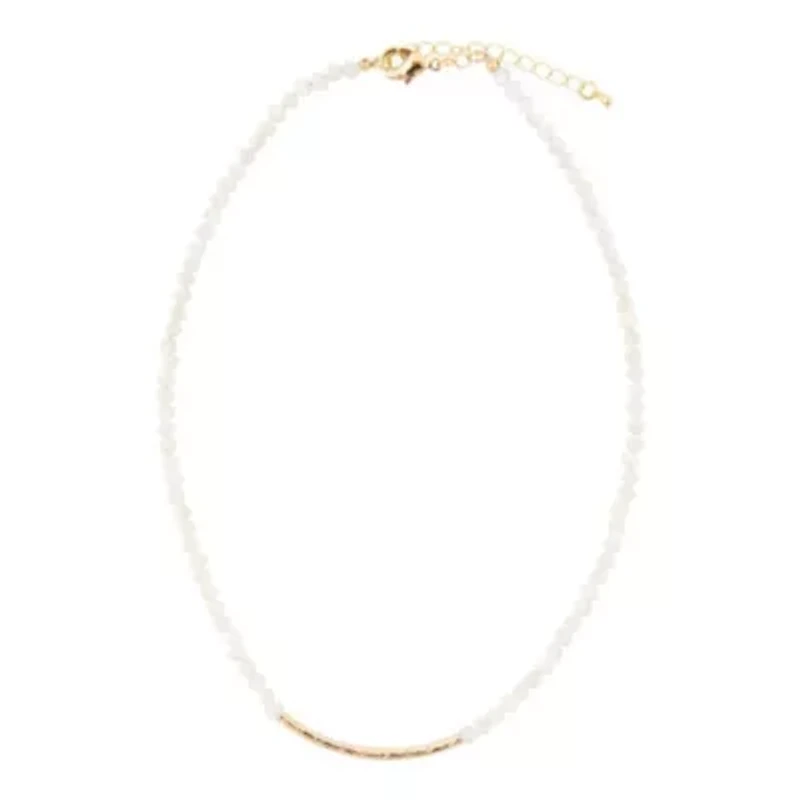 White Mother of Pearl Golden Bar Necklace
