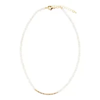 White Mother of Pearl Golden Bar Necklace