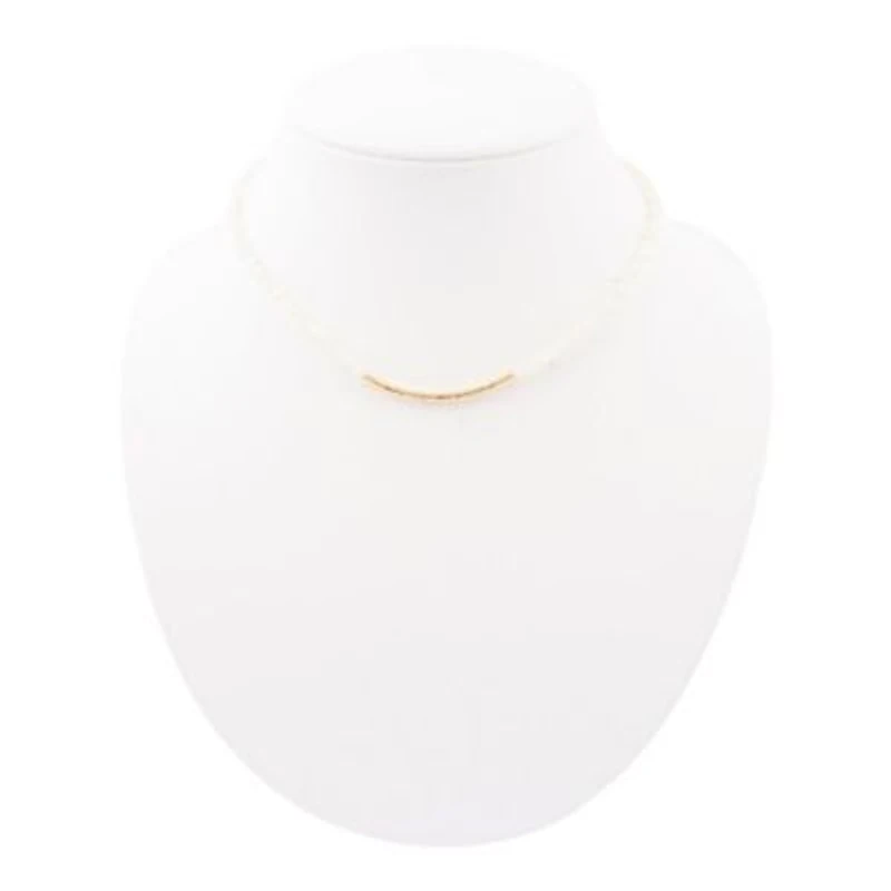 White Mother of Pearl Golden Bar Necklace