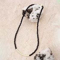Black Onyx Golden Bar Necklace