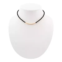 Black Onyx Golden Bar Necklace