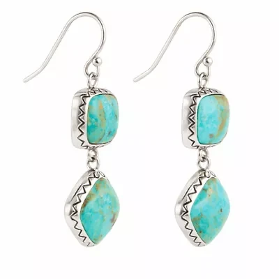 Gorgeous Blue Turquoise Silver Drop Earrings