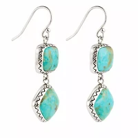 Gorgeous Blue Turquoise Silver Drop Earrings
