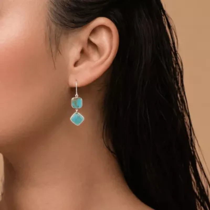 Gorgeous Blue Turquoise Silver Drop Earrings