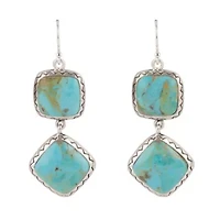 Gorgeous Blue Turquoise Silver Drop Earrings