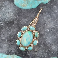 Aurora Blue Opal Golden Drop Earrings
