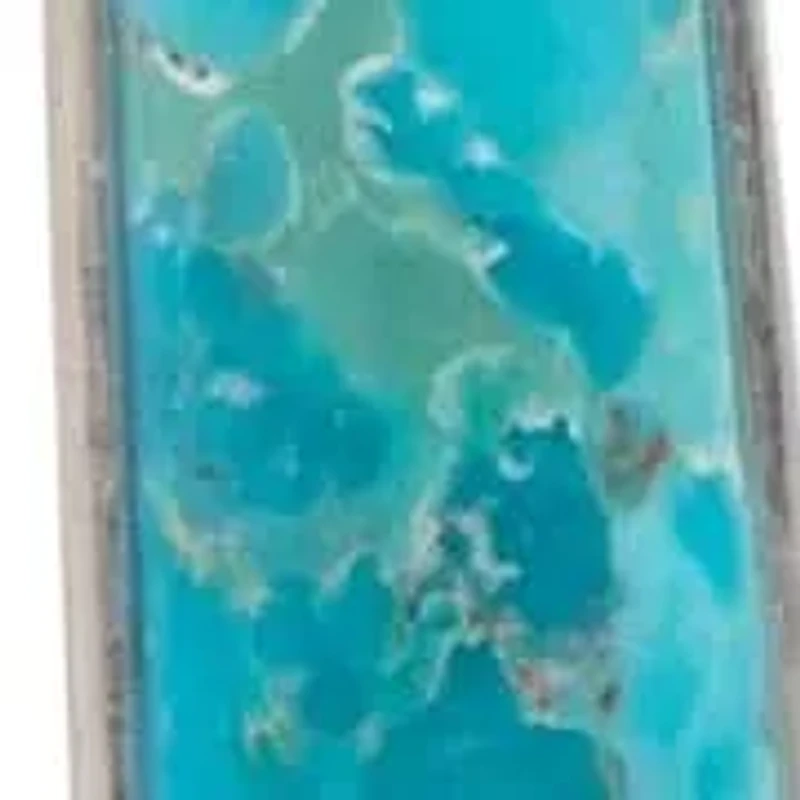 Pueblo Blue Turquoise and Silver Pendant Necklace