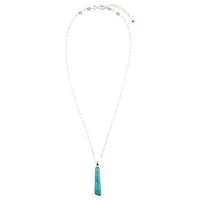 Pueblo Blue Turquoise and Silver Pendant Necklace