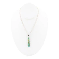 Pueblo Blue Turquoise and Silver Pendant Necklace