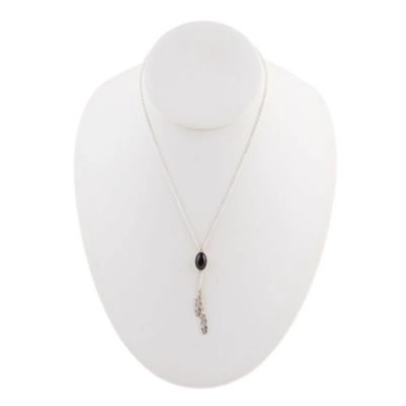 Double Or Nothing Quill Onyx and Sterling Silver Necklace