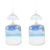 Scenic Beach Blue Larimar and Silver Drop Earrings