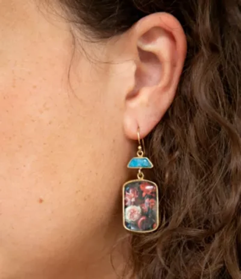 Scenic Golden Drop Earrings