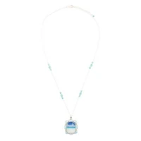 Scenic Beach Blue Larimar and Silver Pendant Necklace