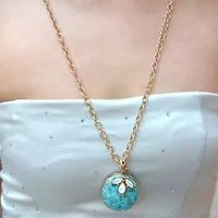 White Mother of Pearl Petal Golden Pendant Necklace