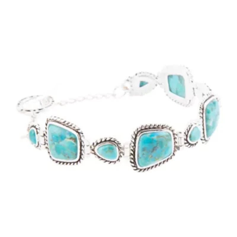 Sedona Blue Turquoise and Silver Toggle Bracelet