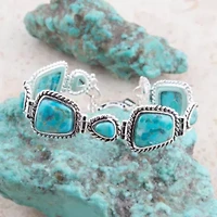 Sedona Blue Turquoise and Silver Toggle Bracelet
