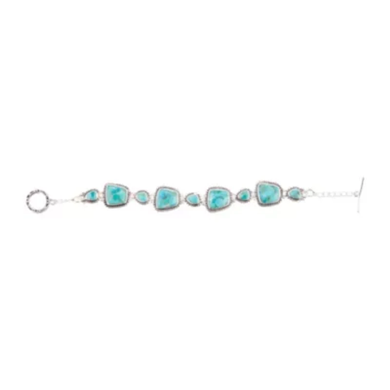 Sedona Blue Turquoise and Silver Toggle Bracelet