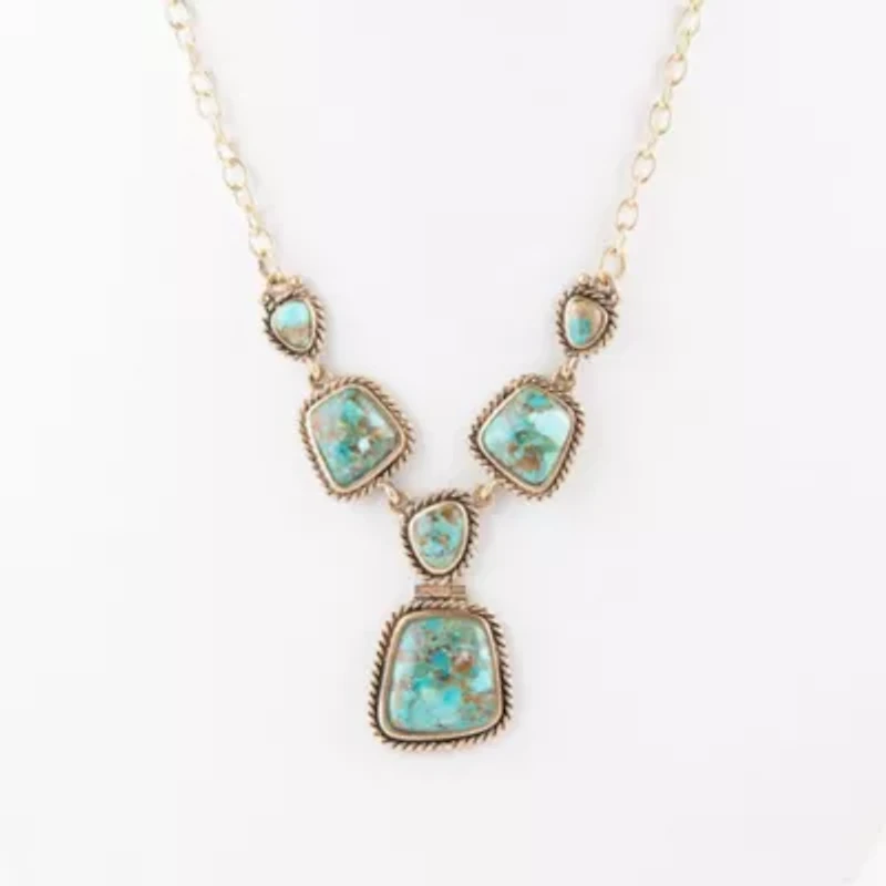Earth and Sky Bronze Turquoise Necklace