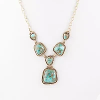 Earth and Sky Bronze Turquoise Necklace