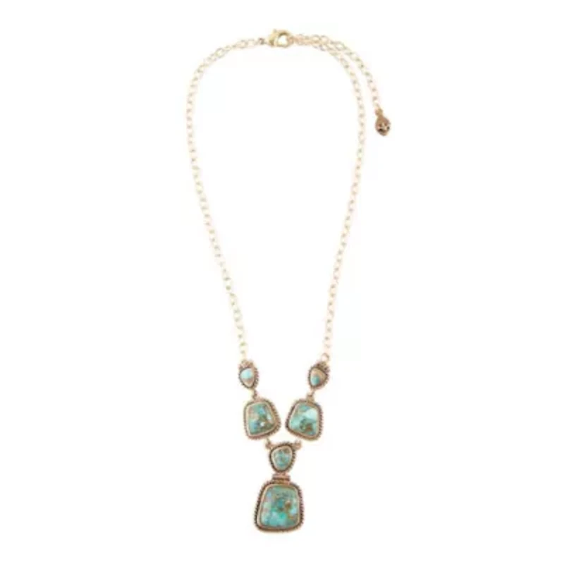 Earth and Sky Bronze Turquoise Necklace
