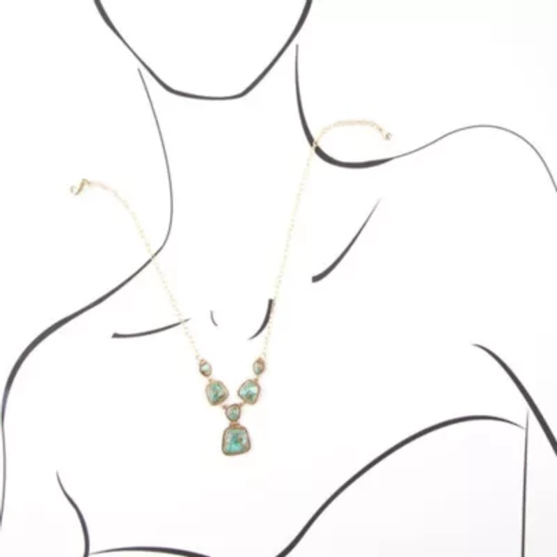 Earth and Sky Bronze Turquoise Necklace