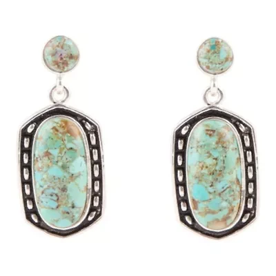 Shielded Turquoise and Sterling Silver Earrings