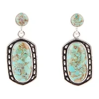 Shielded Turquoise and Sterling Silver Earrings