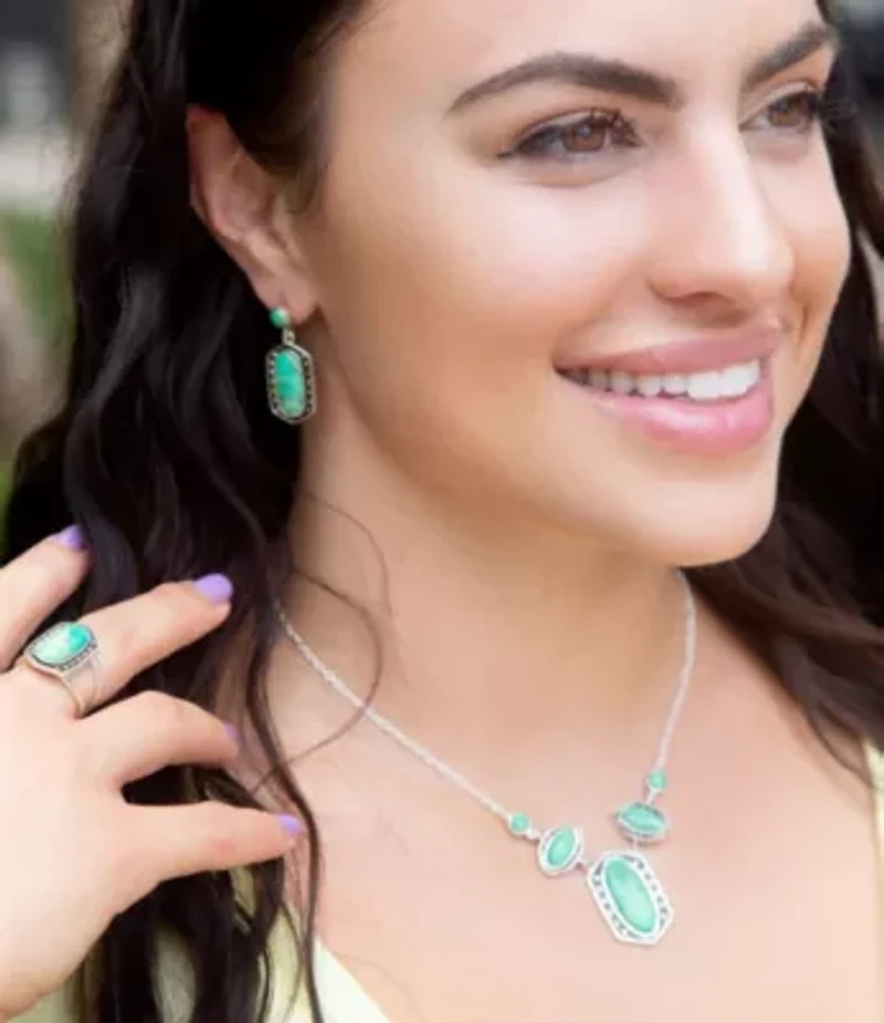Shielded Turquoise and Sterling Silver Earrings