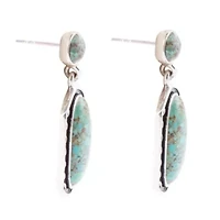 Shielded Turquoise and Sterling Silver Earrings