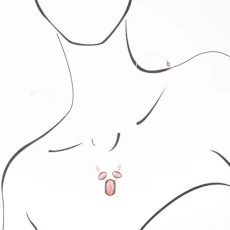 Shielded Rhodonite and Sterling Silver Necklace