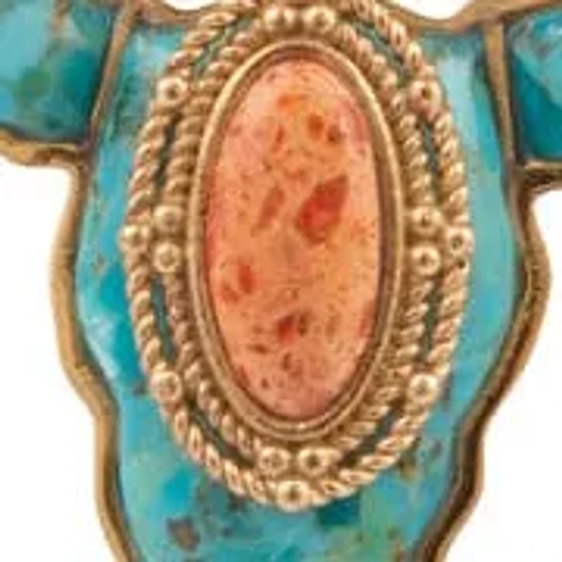 Longhorn Blue Turquoise Golden Necklace