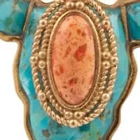 Longhorn Blue Turquoise Golden Necklace