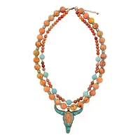 Longhorn Blue Turquoise Golden Necklace