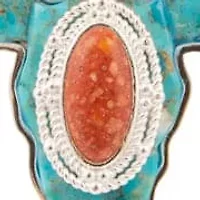 Longhorn Blue Turquoise Silver Necklace