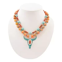 Longhorn Blue Turquoise Silver Necklace